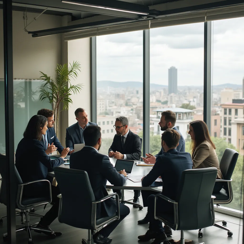 Asesores financieros discutiendo estrategias